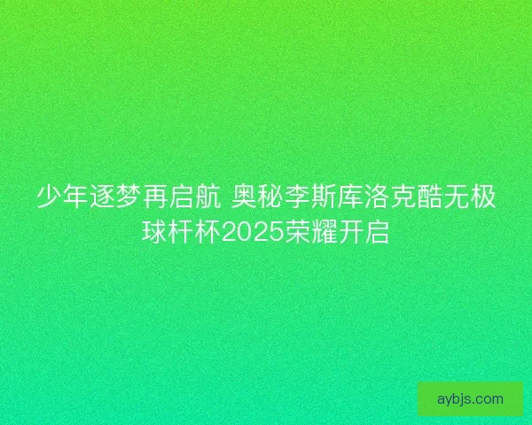 少年逐梦再启航 奥秘李斯库洛克酷无极球杆杯2025荣耀开启