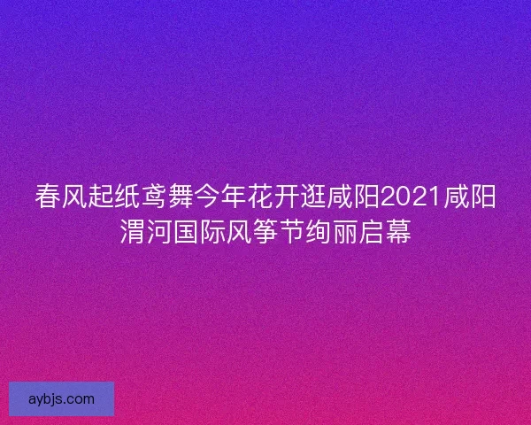 春风起纸鸢舞今年花开逛咸阳2021咸阳渭河国际风筝节绚丽启幕
